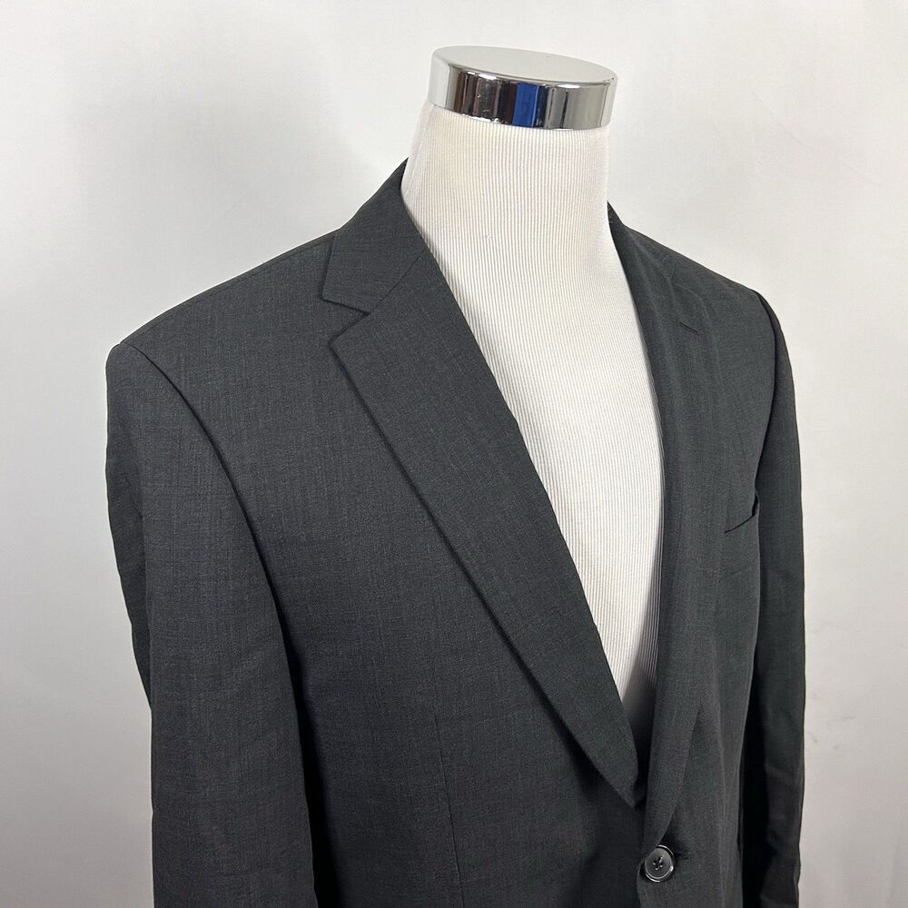 Hugo Boss 42R Pasolini Movie US Sport Coat Gray 100% Wool Two Button Vented